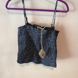 Faherty Blue and White Patterned Camisole
